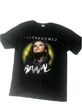 Selena Gomez Revival World Tour 2016 T-Shirt Black Graphic Concert Tee Size M T